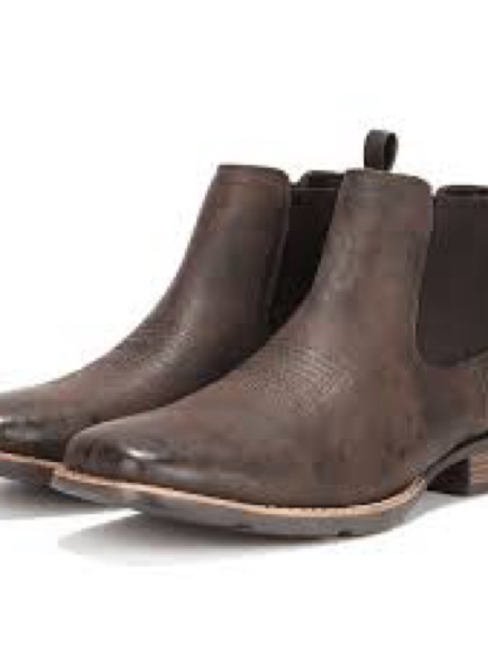 Men's Brown Leather Chukka Boots - Classic Slip-On Style Western Winter Size 11